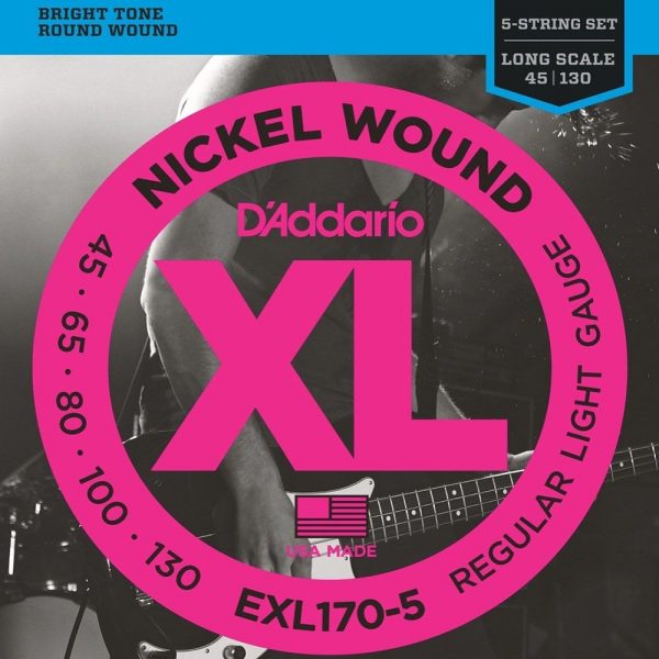 Струны для 5-струнных бас-гитар 45-130 D`Addario EXL-170-5