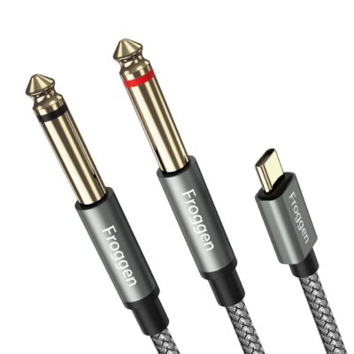 Кабель аудио Jack 6.3mm x2 - Type C 1,5m
