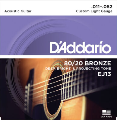 Струны D`ADDARIO EJ13 80/20 BRONZE CUSTOM LIGHT 11-52