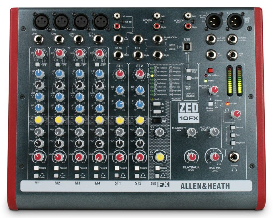 Аналоговый микшерный пульт Allen & Heath ZED10FX